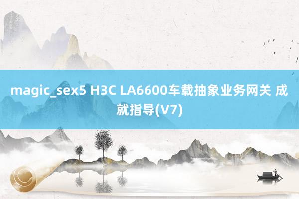 magic_sex5 H3C LA6600车载抽象业务网关 成就指导(V7)