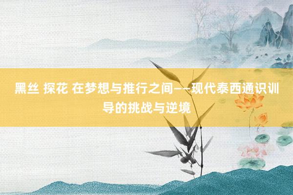 黑丝 探花 在梦想与推行之间——现代泰西通识训导的挑战与逆境