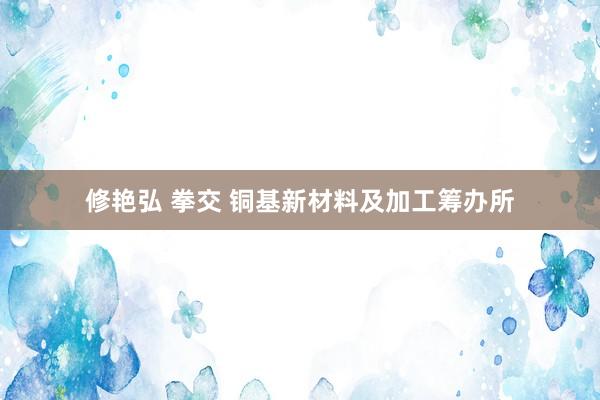 修艳弘 拳交 铜基新材料及加工筹办所